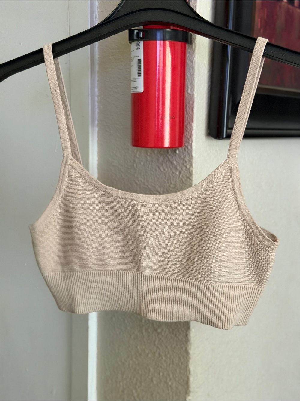 H&M Beige Ribbed Crop Tank Top - Picture 3 of 6